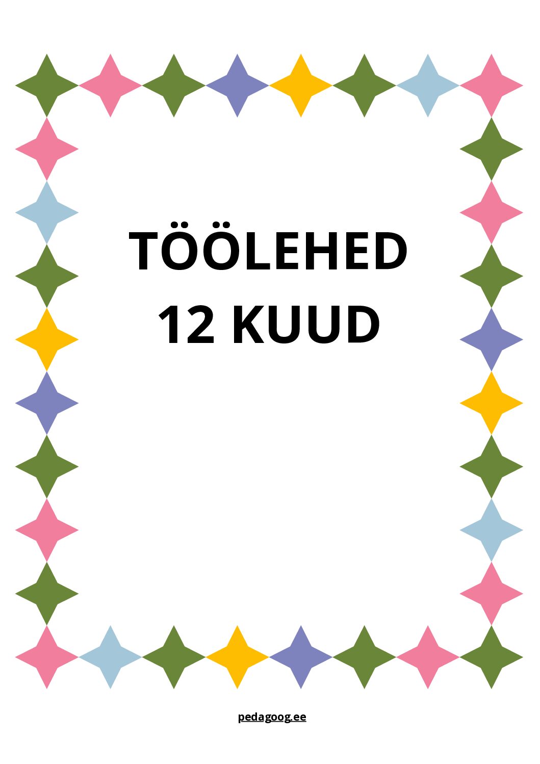 "12 kuud" töölehed